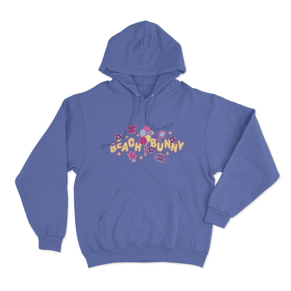 Beach Bunny Retro Party Unisex Hoodie Blue Beach Bunny Retro Party Unisex Hoodie Blue