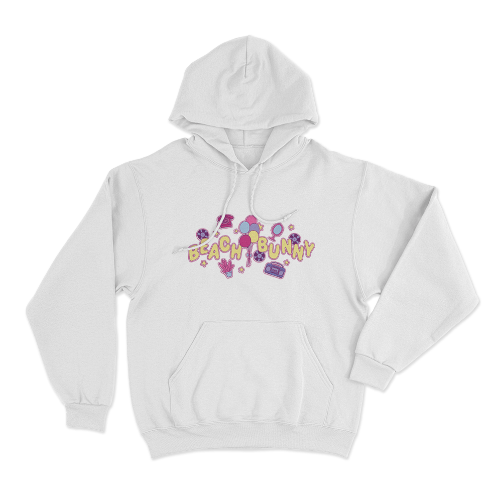 Beach Bunny Retro Party Unisex Hoodie White Beach Bunny Retro Party Unisex Hoodie White