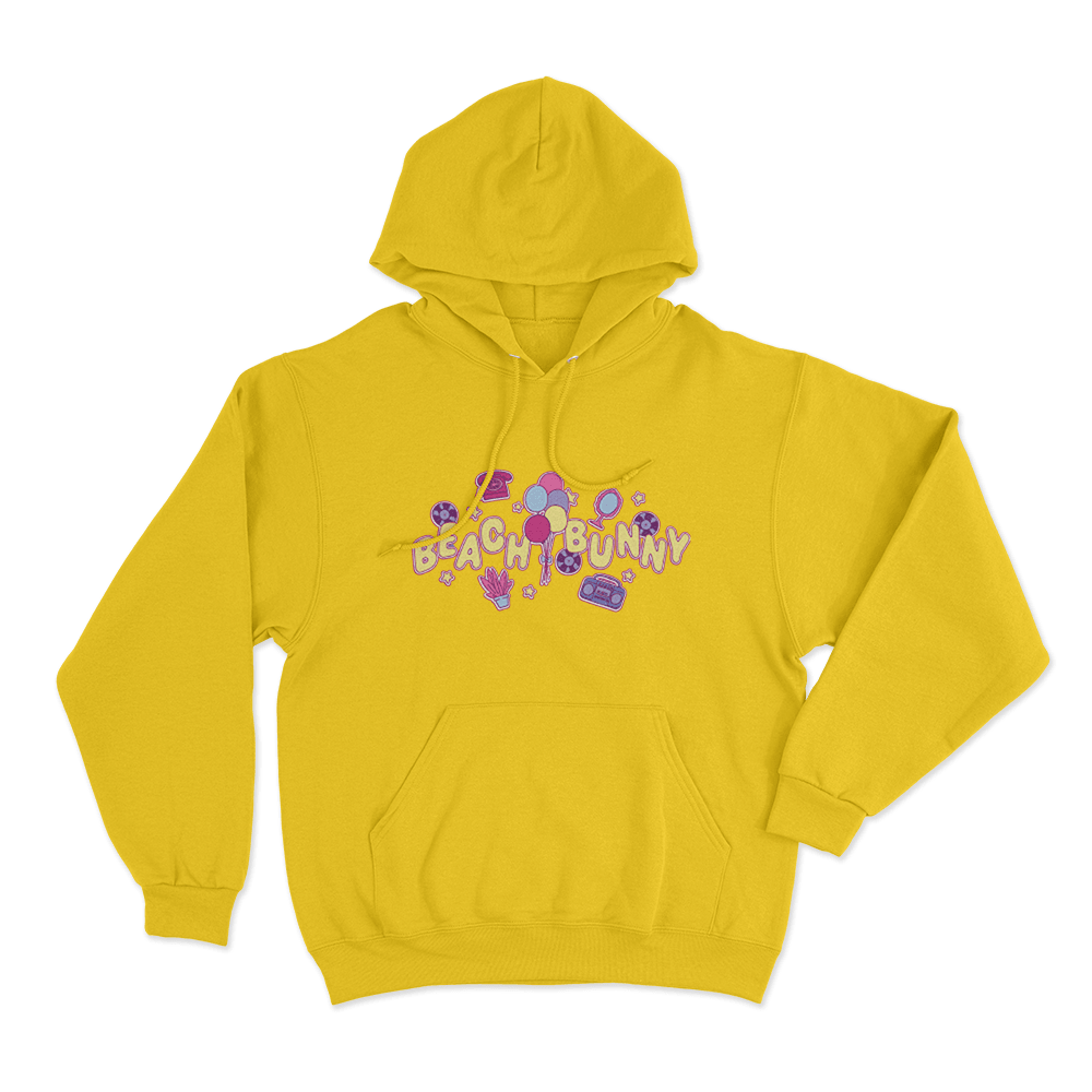 Beach Bunny Retro Party Unisex Hoodie Yellow Beach Bunny Retro Party Unisex Hoodie Yellow