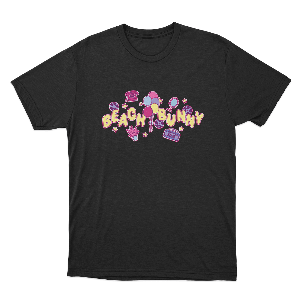 Beach Bunny Retro Party Unisex T Shirt Black Beach Bunny Retro Party Unisex T Shirt Black