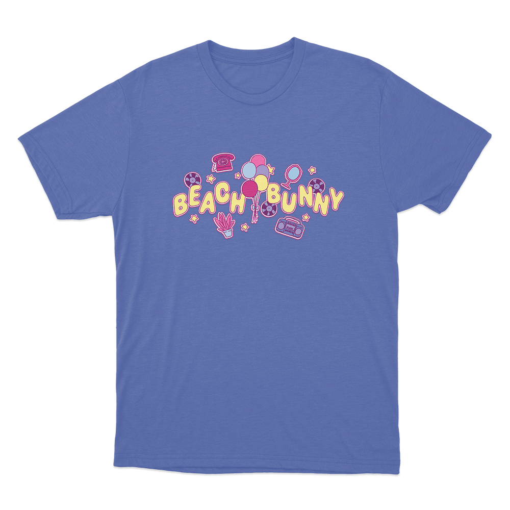 Beach Bunny Retro Party Unisex T Shirt Blue Beach Bunny Retro Party Unisex T Shirt Blue