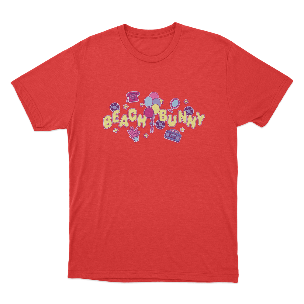 Beach Bunny Retro Party Unisex T Shirt Red Beach Bunny Retro Party Unisex T Shirt Red