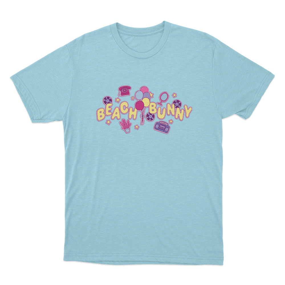 Beach Bunny Retro Party Unisex T Shirt Sky Blue Beach Bunny Retro Party Unisex T Shirt Sky Blue