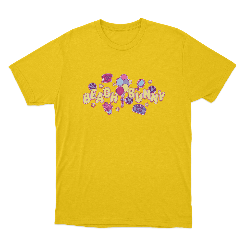 Beach Bunny Retro Party Unisex T Shirt Yellow Beach Bunny Retro Party Unisex T Shirt Yellow
